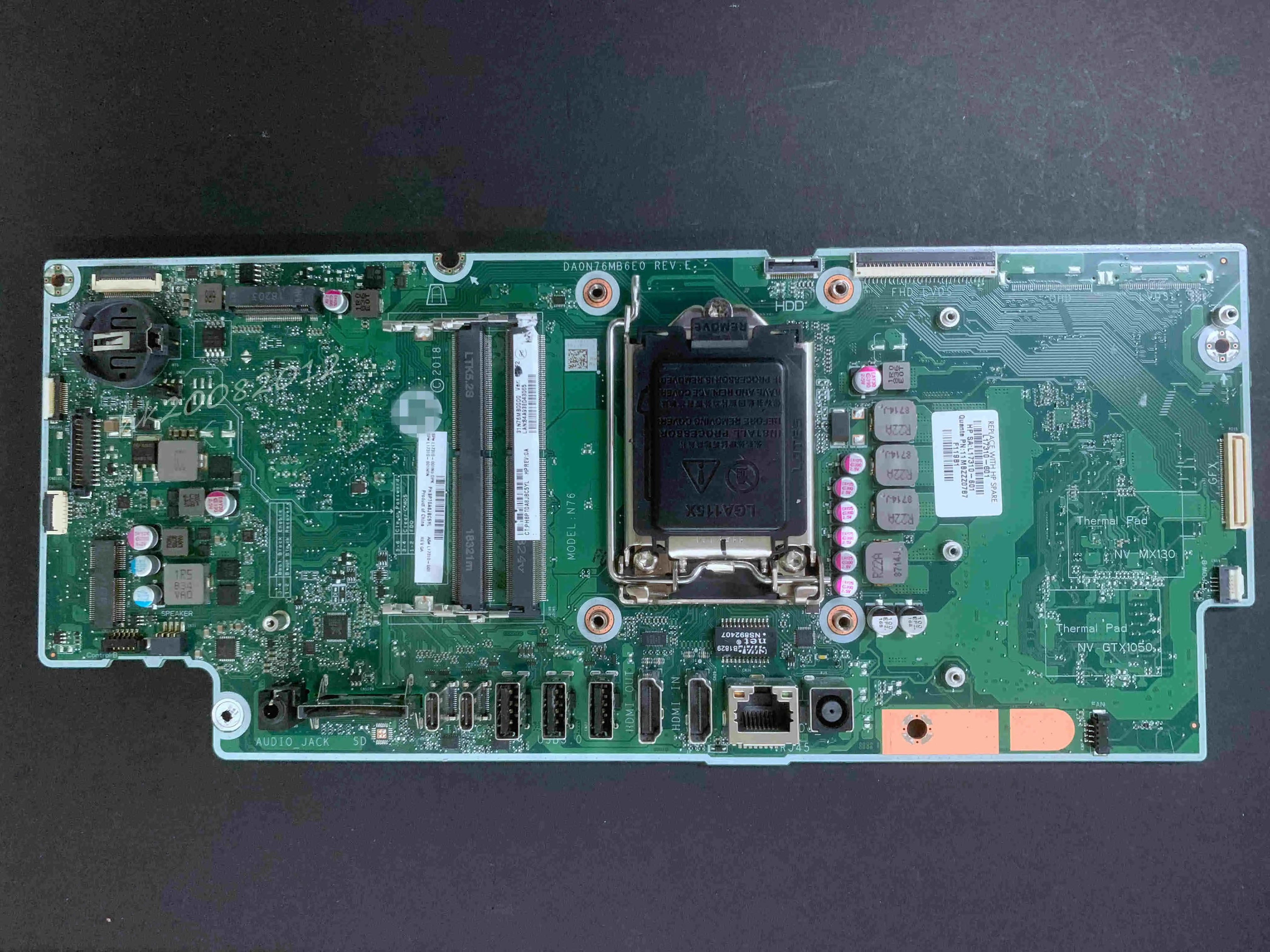 para hp Pavilion 24-xa 27-xa Aio Placa-mãe Da0n76mb6e0 L17310001 L17310601 Intel Chipconjunto H370 Soquete Lga1151 Novo