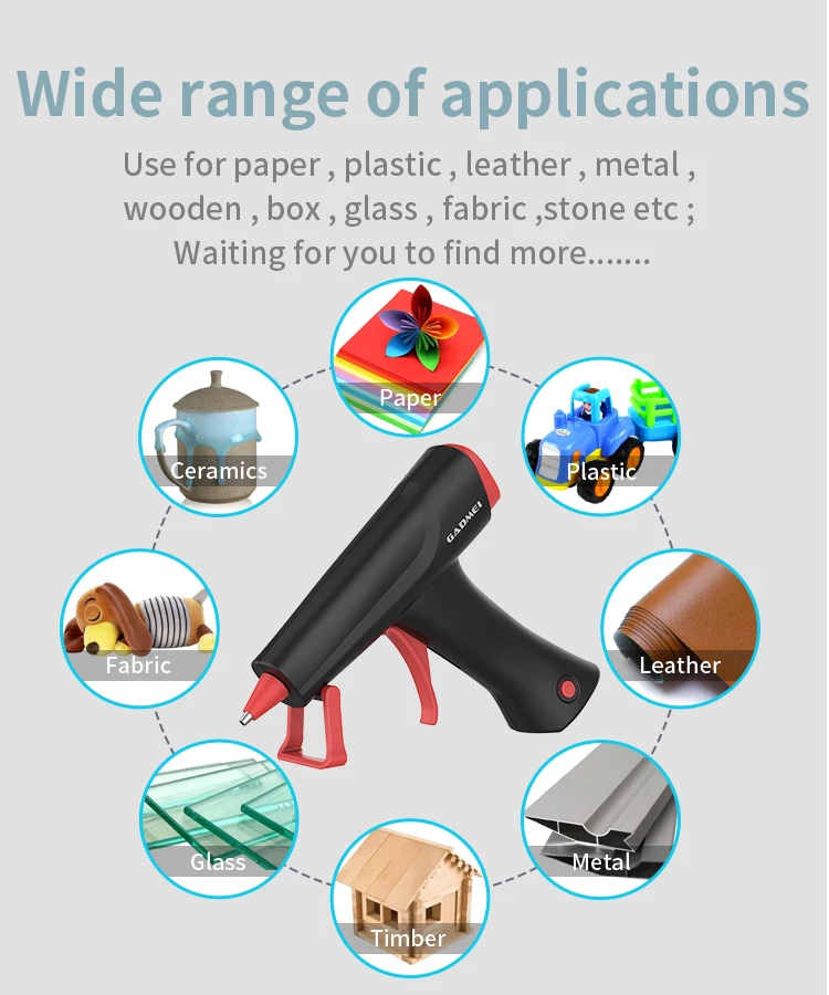 Imagem -06 - Cordless Hot Melt Glue Gun Carregamento Usb Pistola de Silicone Quente sem Fio Pistola de Cola Térmica Portátil Home Faça Você Mesmo Repair