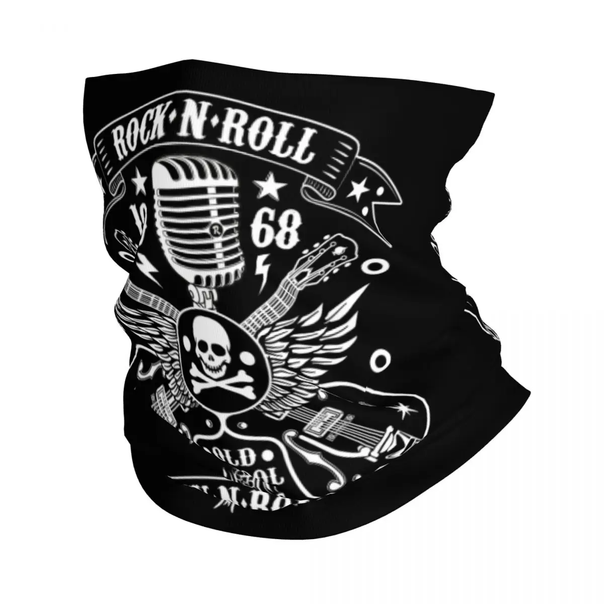 Custom Rock Skull Rockabilly Bikers Retro Rockers Winter Headband Neck Warmer Men Women Hiking Tube Scarf Face Bandana Gaiter