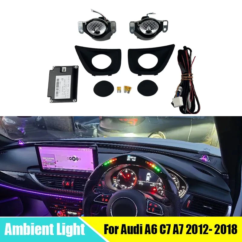 

LED Tweeter Lift Speaker Ambient Light For Audi A6 C7 A7 2012-2018 Center Dashboard Trumpet Professional Lamp