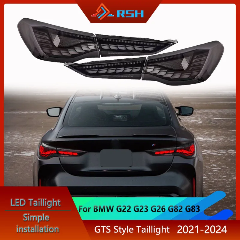 

For BMW 4Series G22 G23 G26 G82 G83 Taillight Assembly 2020-2023 Dragon Scale DRL Modified LED Turn Signal Rear Lamp Accessories