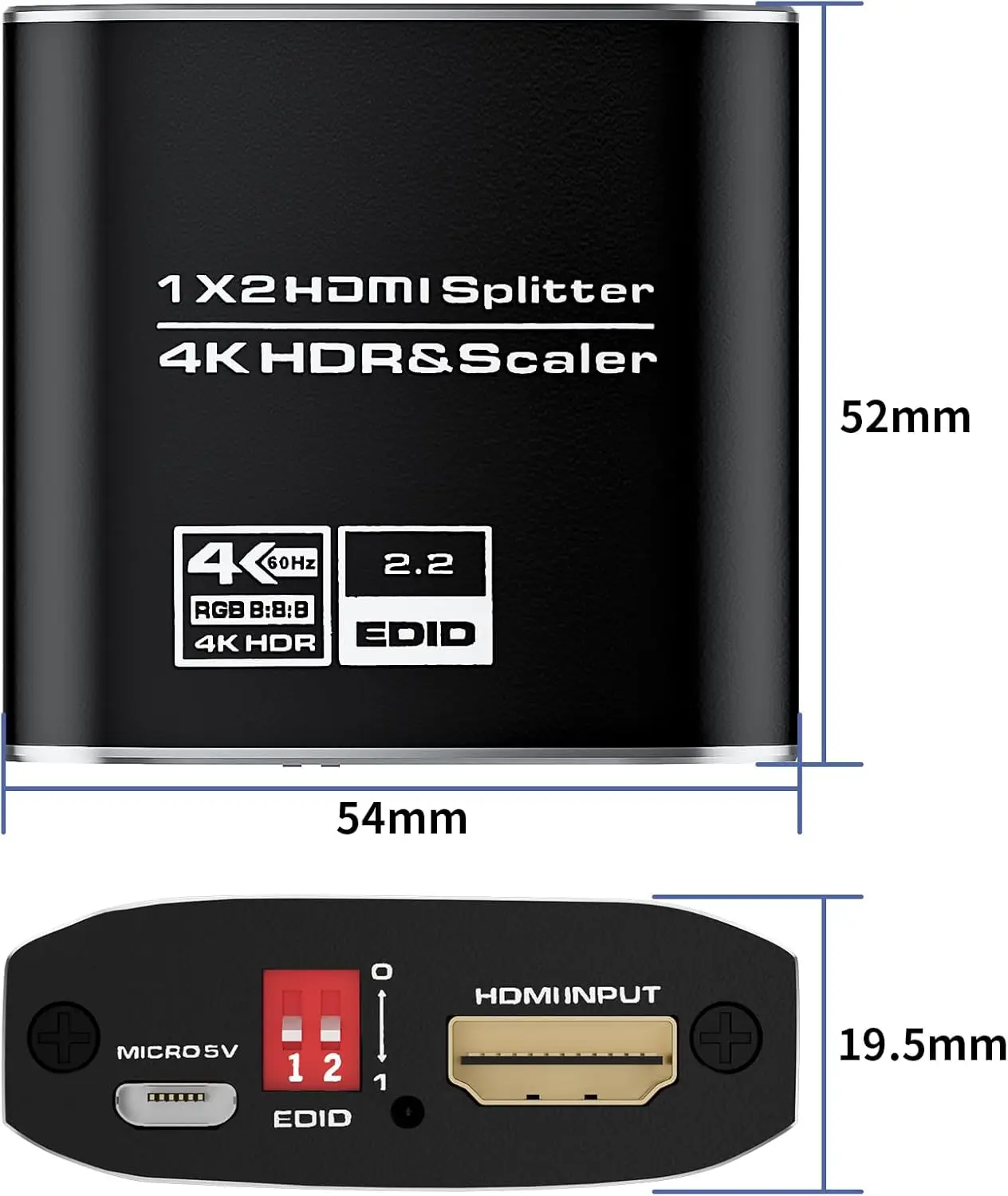 Séparateur hdmi actif 4K 60hzHDR à 8 sorties compatible avec smart EDI