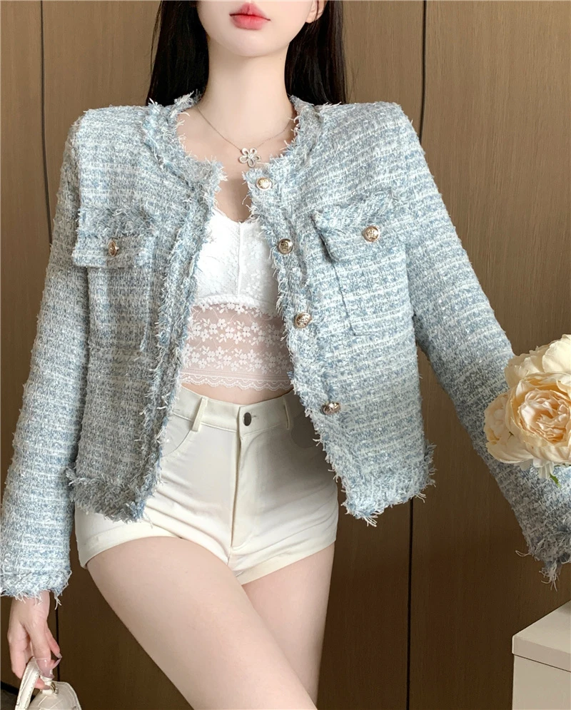 Lined Short Jacket Women's Designer Autumn New Classic Style French Socialite High-end Elegant Top Female Office Lady Coat Sweet