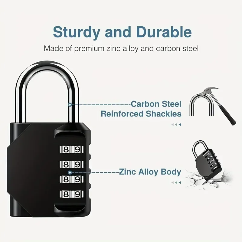 4-digit Combination Padlock Waterproof Outdoor Door Lock Suitcase Cabinet Locker Window Gym Hardware Furniture Anti-theft Lock