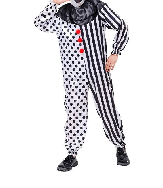 Disfraz de Terrifier para niños, vestido de terror para fiestas de carnaval, mono de payaso asesino en blanco y negro, ideal para Halloween y fiestas de disfraces.