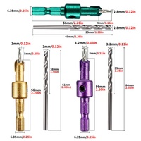 Drilling And Countersinking Countersink Drill Bit Depth Stopper Adjustable Stop Collar Tool 3PCS Countersink Set