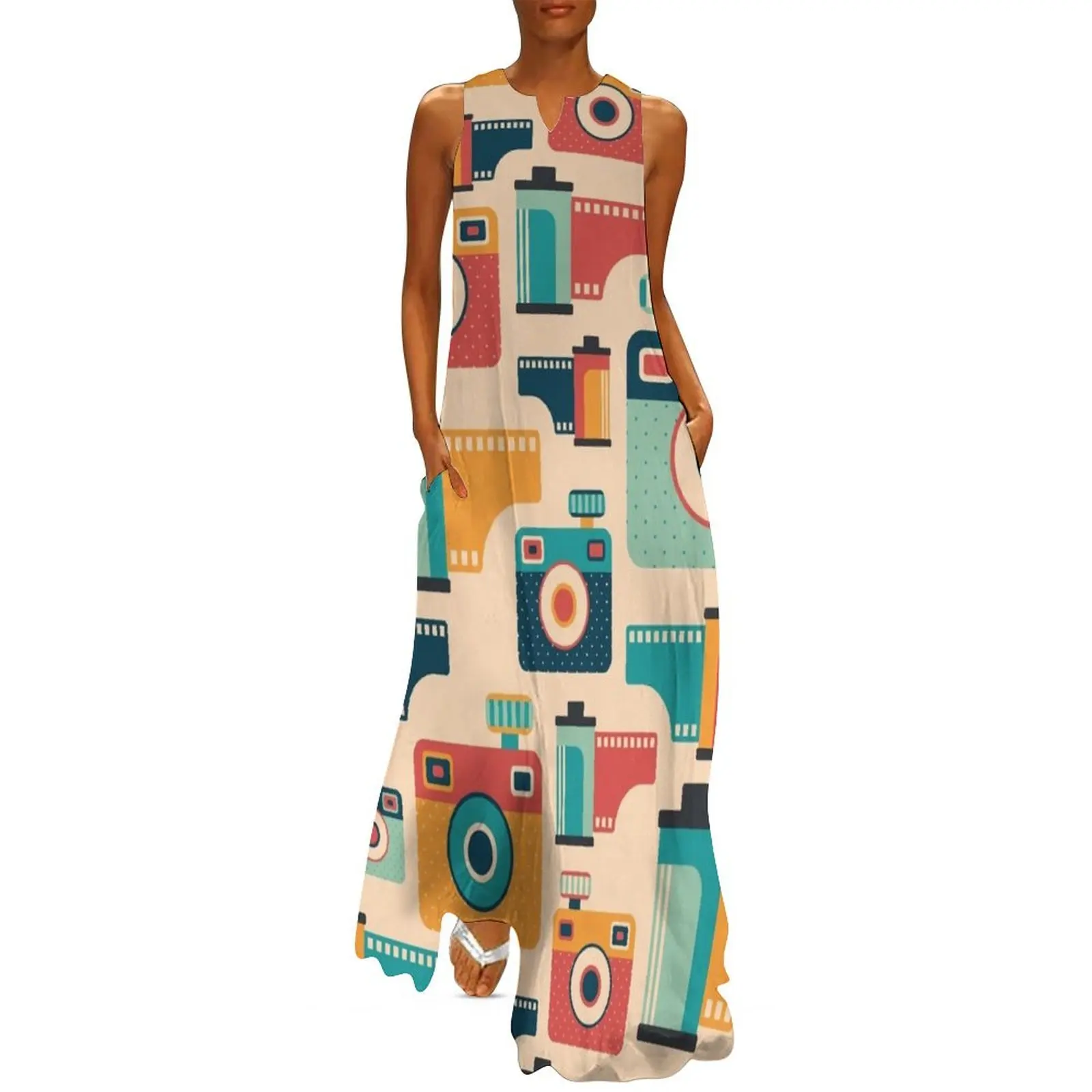 

Film Rolls and Cameras Long Dress clothes for women summer dress woman 2025 trendy Dress