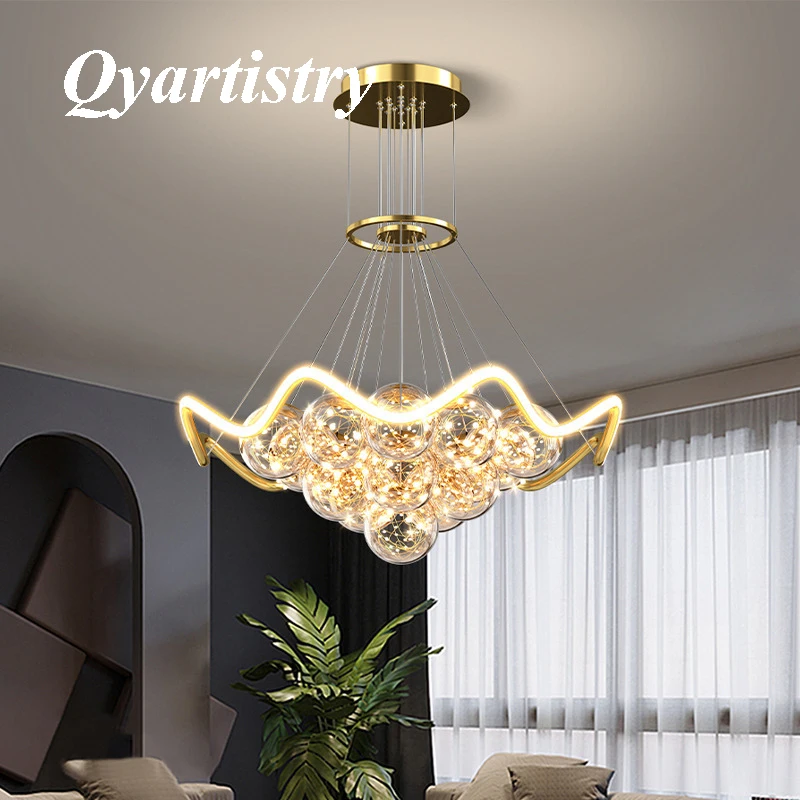 Pendant ceiling Ceiling Chandeliers Romantic Bubble Pendant Lamps Living Room Bedroom Hanging Light Decor Lustre Fixture