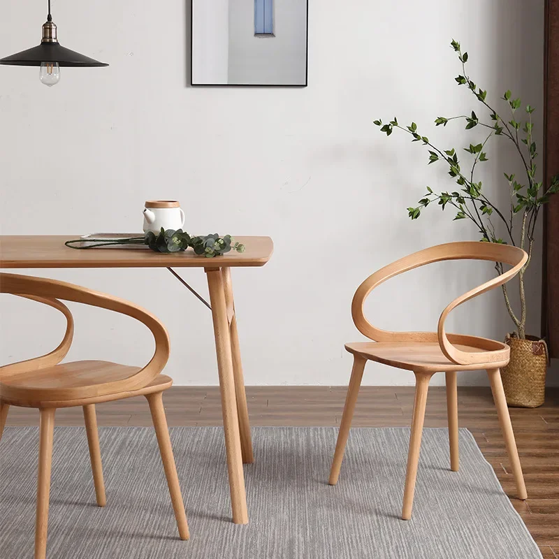Nordic Simple All Solid Wood Streamer Chair Tea Table and Chair Combination Home Living Room Dining Table and Chairs Chair