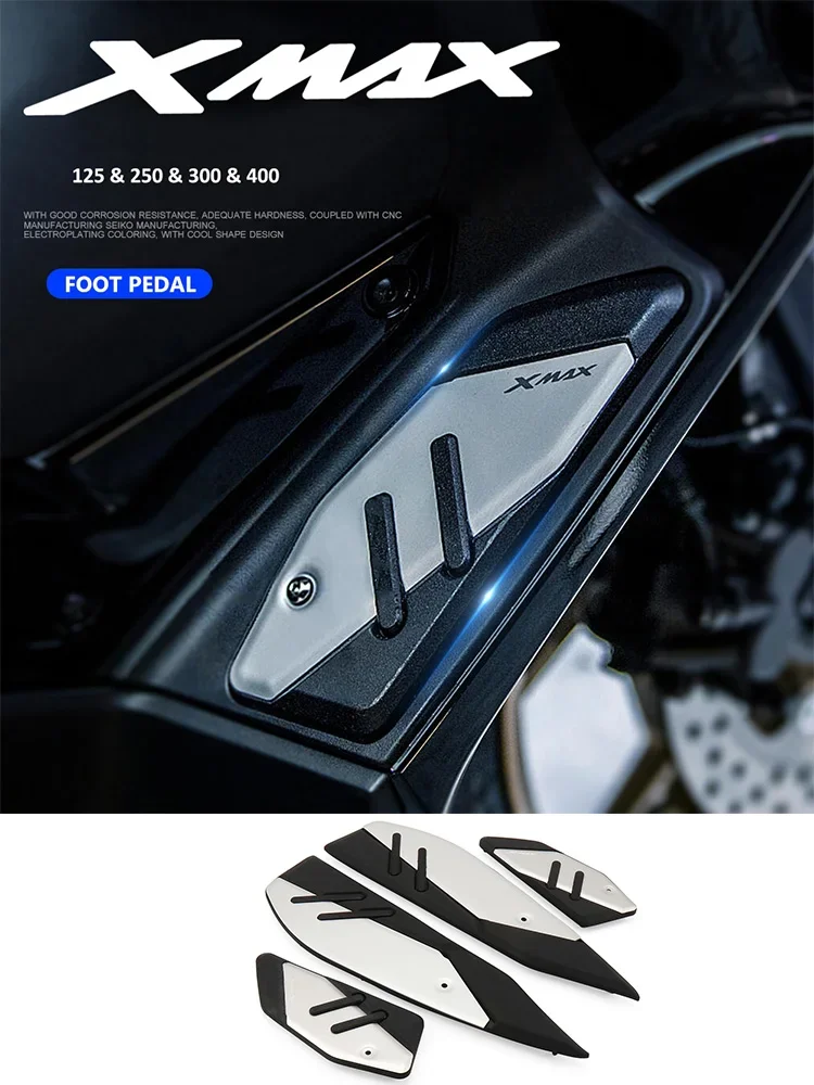 Foot Pegs For Yamaha XMAX 125 250 300 400 Motorcycle Accessories Plate Skidproof Pedal Plate Footrest Footpads Protective Pad