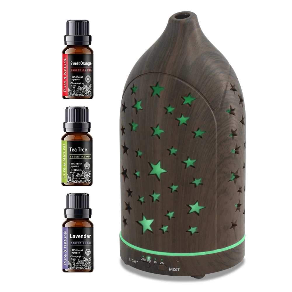 Star Shape Aromatherapy Essential Oil Diffuser 7 LED Colors Auto Shut-off Ultra Quiet Ultrasonic Humidifier for Bedroom Office Yoga Meditation Home Decor