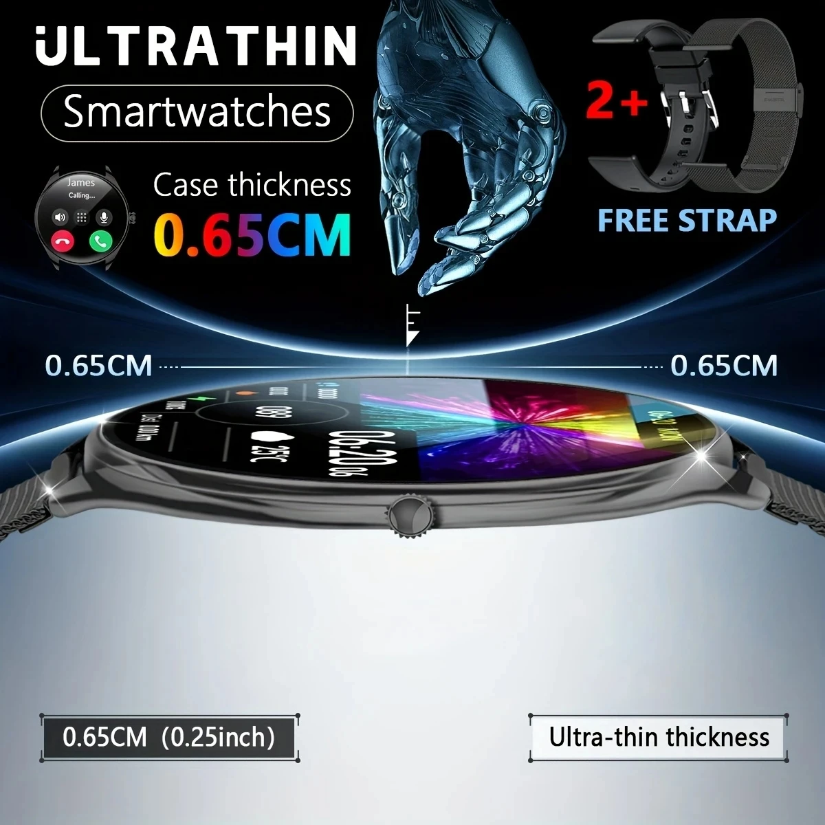 2026 New Women  Ultra Thin Smart Watch 7.9mm 1.43 AMOLED 466*466 HD Screen Bluetooth Call Health Monitor Sports Men Smartwatch
