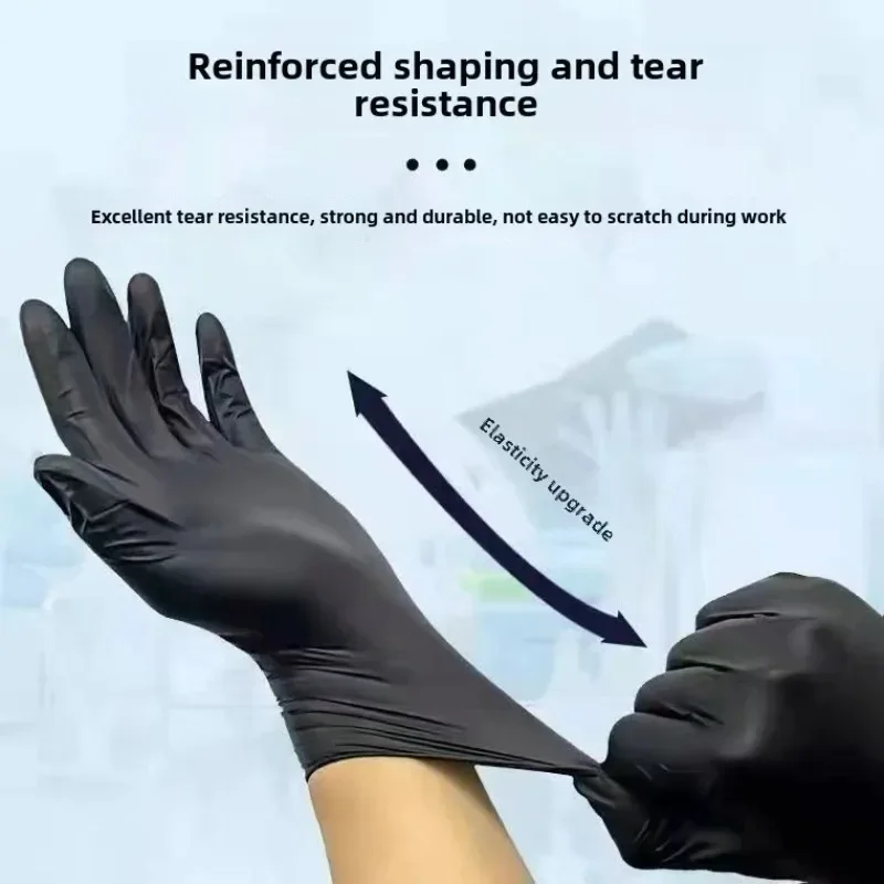 50 Disposable nitrile gloves latex rubber durable food kitchen waterproof catering gloves,Safeguard, Powder Free, Latex Free ﻿