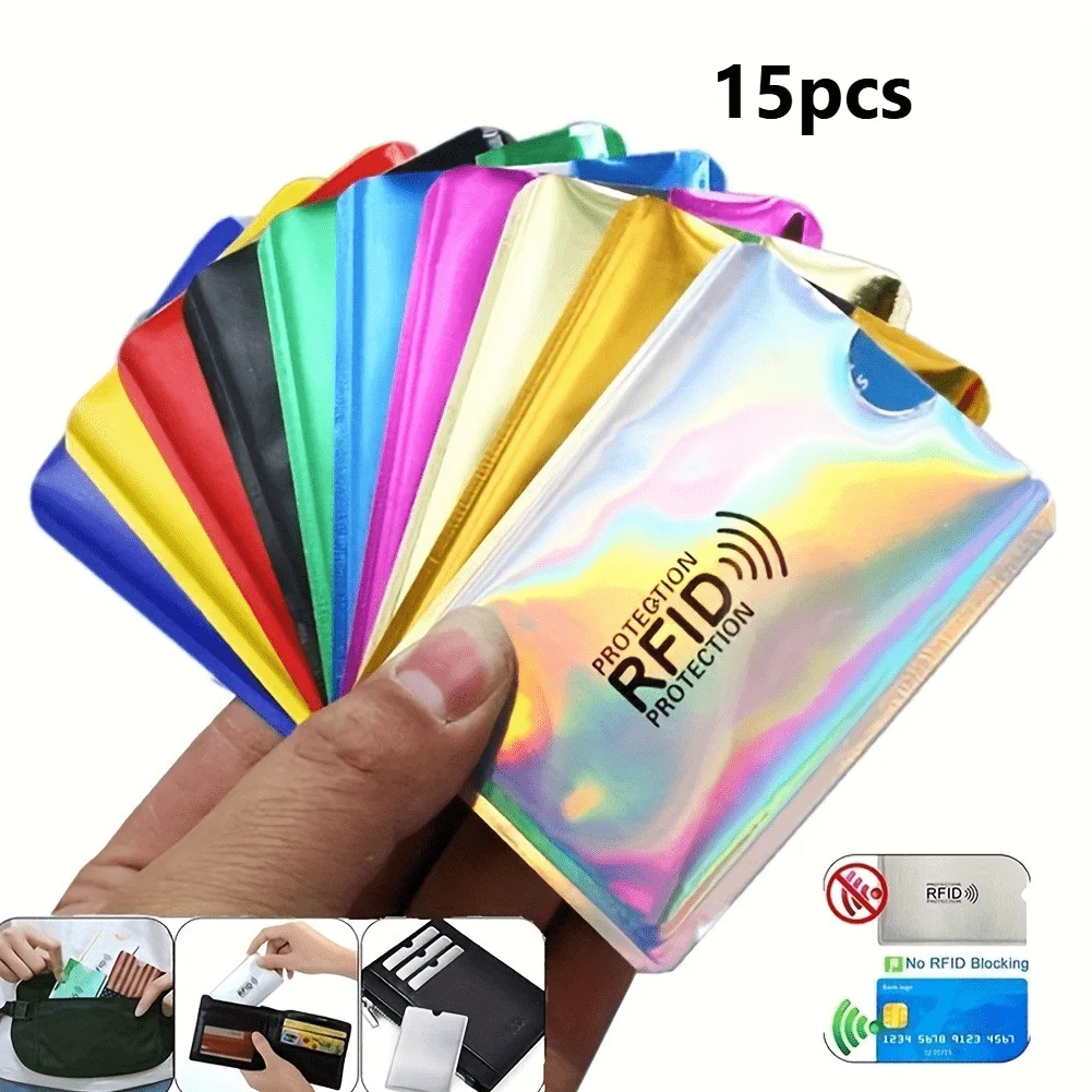 15pcs Ultrathin Anti-Rfid Wallet Blocking Reader Lock Bank Card Holder Anti Theft Credit Card Case Protection New Rfid Card