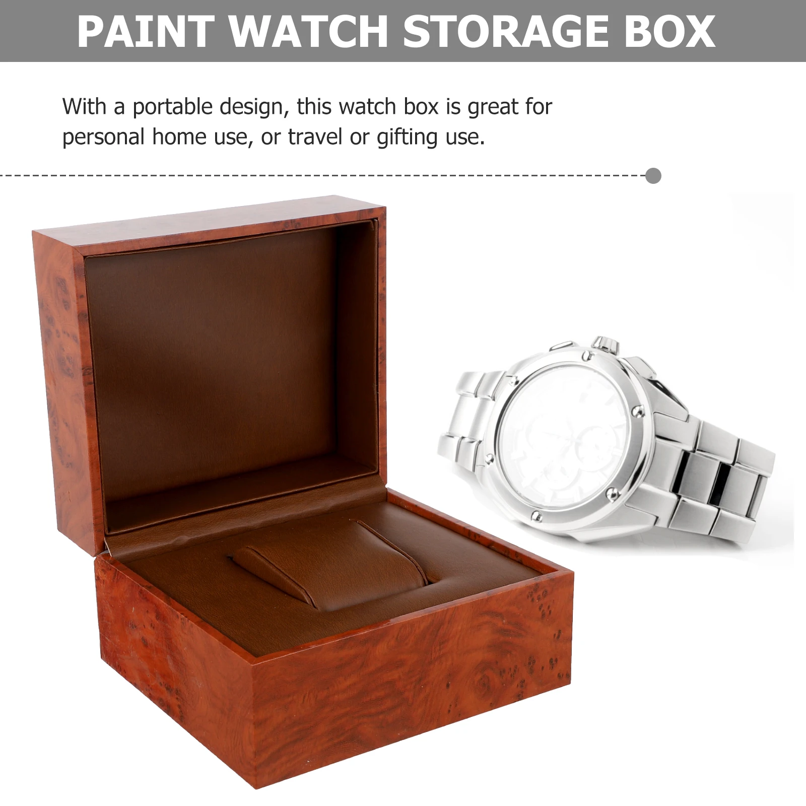 

Single Watch Bearer Case Piano Lacquer High-End Portable Luxury Organizer Storage Display Gift Watch Bearer Box