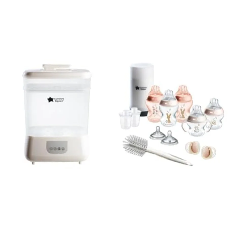 

Электрический паровой стерилизатор и сушилка Natural Start, набор из 14 предметов: детские бутылочки, дорожный подогреватель для бутылочек и набор для пустышек с дополнительными сосками