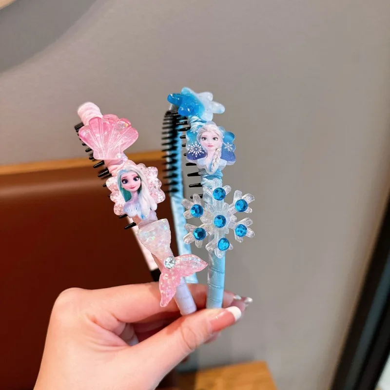 Kawaii Anime Frozen Headband Children's Crown Dress Accessories Girls Baby Princess Elsa Headdress Jewelry Party Decoration Gift image 6