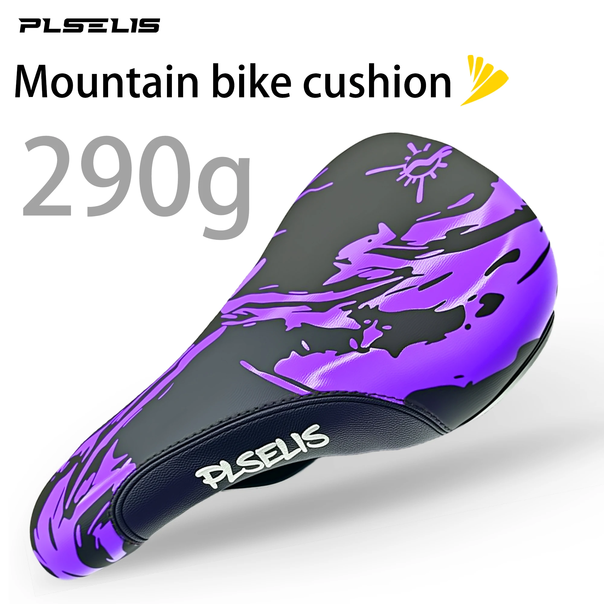 PLSELIS MTB Cycling Saddle, PU Leather Surface, Sturdy Nylon Base, Soft Sponge. 290g Lightweight, Reduces Riding Fatigue.