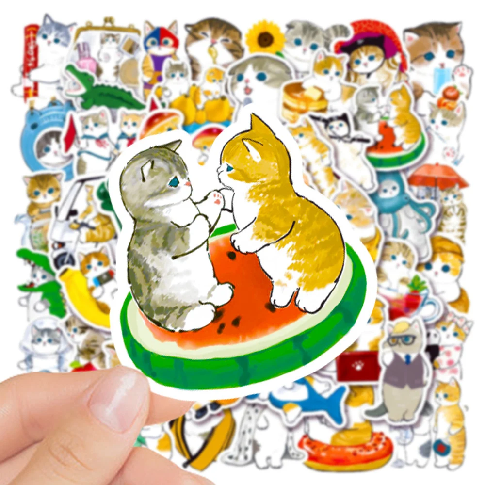 10/30/50PCS Cute Cartoon Cats Stickers Toys Kawaii Animal Decal Gift DIY Phone Laptop Bike Scrapbook Suitcase Waterproof Sticker