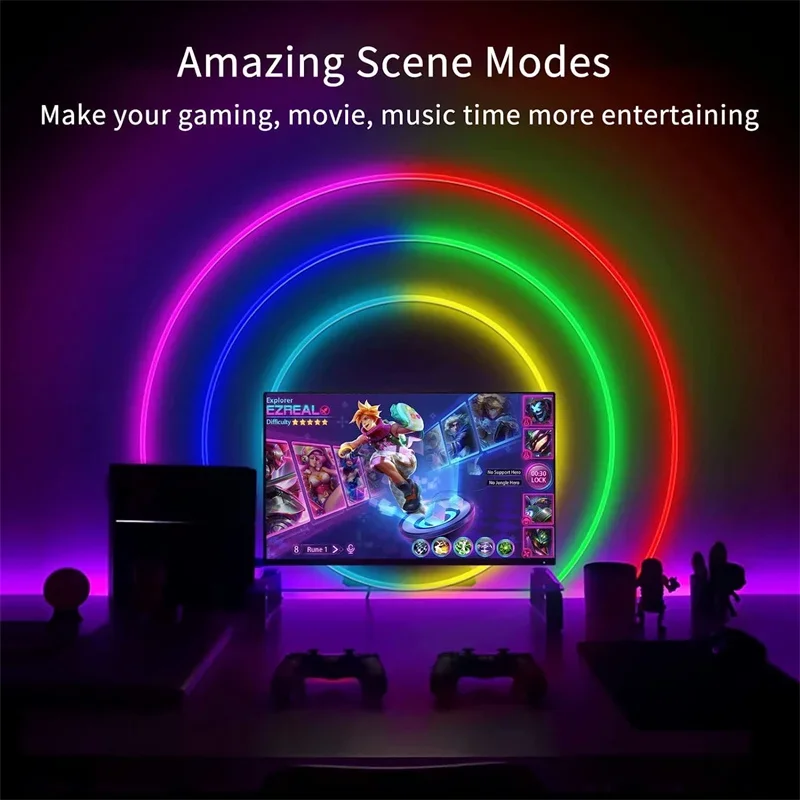 32.8ft RGBIC Neon Rope Lights with 44 Keys Remote Surplife Silicone Color Changing Strip Lights with Remote for Party Gaming