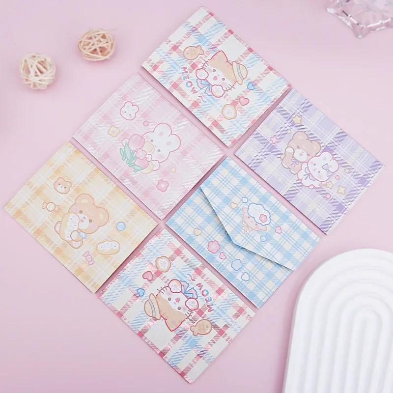 

10 picec set Tri-folding Type cartoon greeting cards cute Instagram style hand drawn children's and toddlers' cards gift