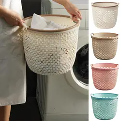 Dirty Clothes Basket with Dual Handles Hollow Out Large Capacity Good Breathability Bathroom Clothes Storage Basket Laundry Bask