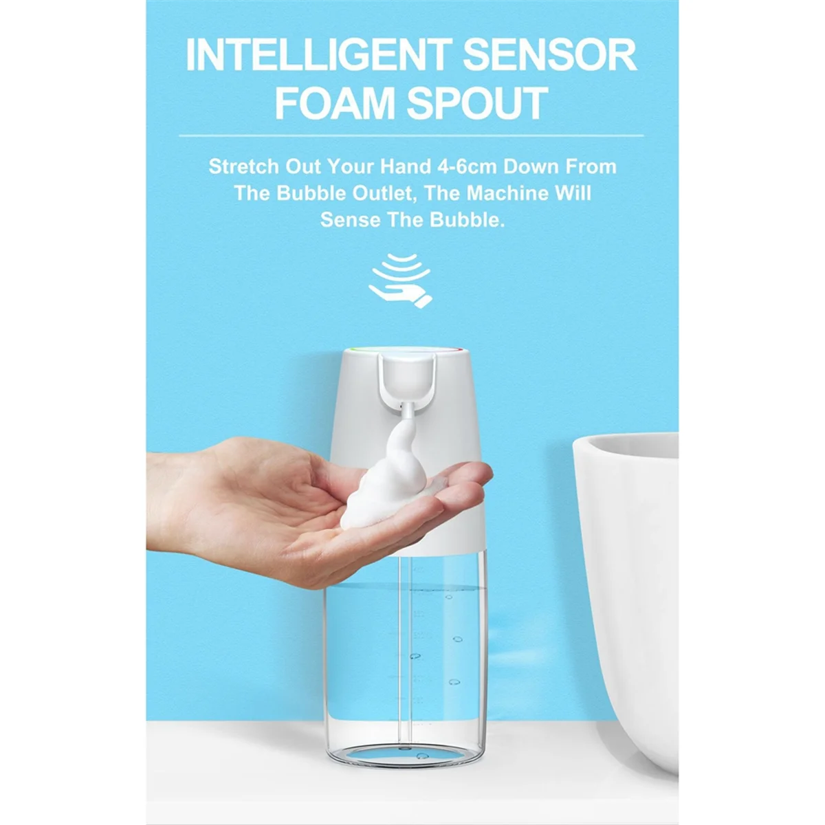 

B53CC 450ml Automatic Soap Dispenser Infrared Sensor Type-C Charging Touchless Smart Liquid Soap Dispenser Foam