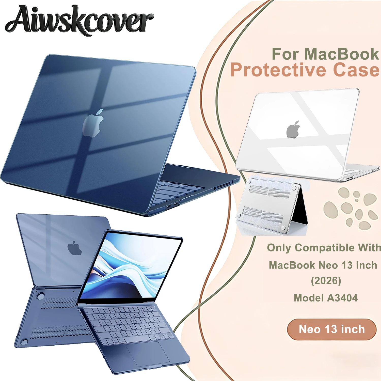Hard Shell Cover For MacBook Neo 13 Inch A3404 (2026 Release) - Protective Ultra-Thin High Transparency Snap On Hard Shell Cover