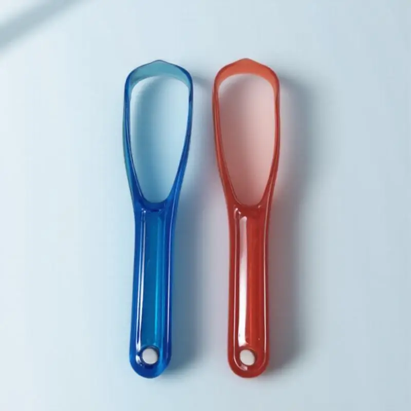 

2pcs Premium Plastic Tongue Scraper Double Sided Antibacterial Odor Removal Tool For Oral Health Fresh Breath Protection General