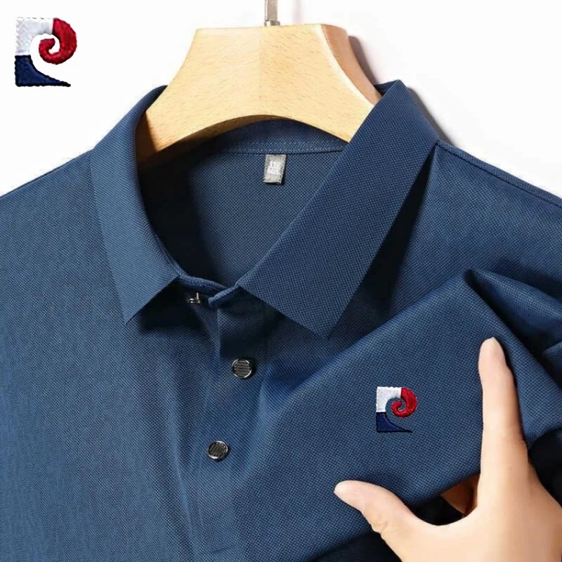 PIERRE CARDIN nueva camisa Polo de manga corta de camuflaje de alta calidad de verano para hombre, Top versátil informal y a la moda
