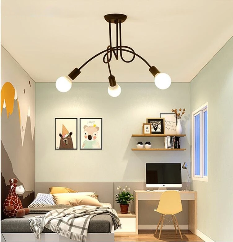 Retro Industrial Style Modern LED Ceiling Chandeliers Lighting Living Room Bedroom  Home Lighting Decoration Fixtures