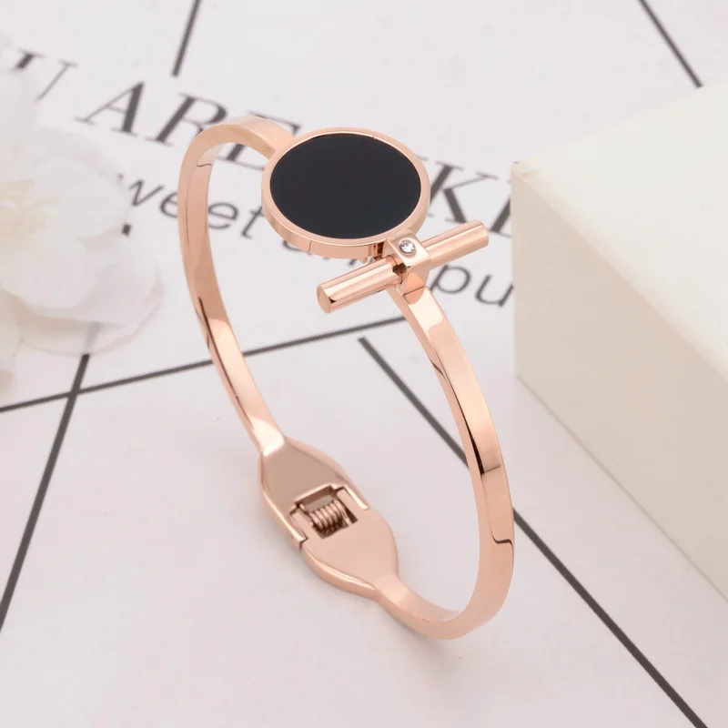 Circular Black Luxury Bracelet Women Bracelet For Women Stainless Steel Bracelets Set Summer Fashion Jewelry Accessory