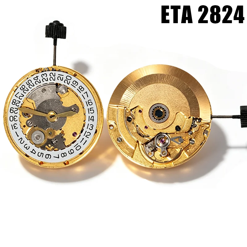 For ETA 2824 Golden Automatic Mechanical Movement China 2824 Movement 25 Jewels 3H Date High Accuracy Watch Repair Accessories