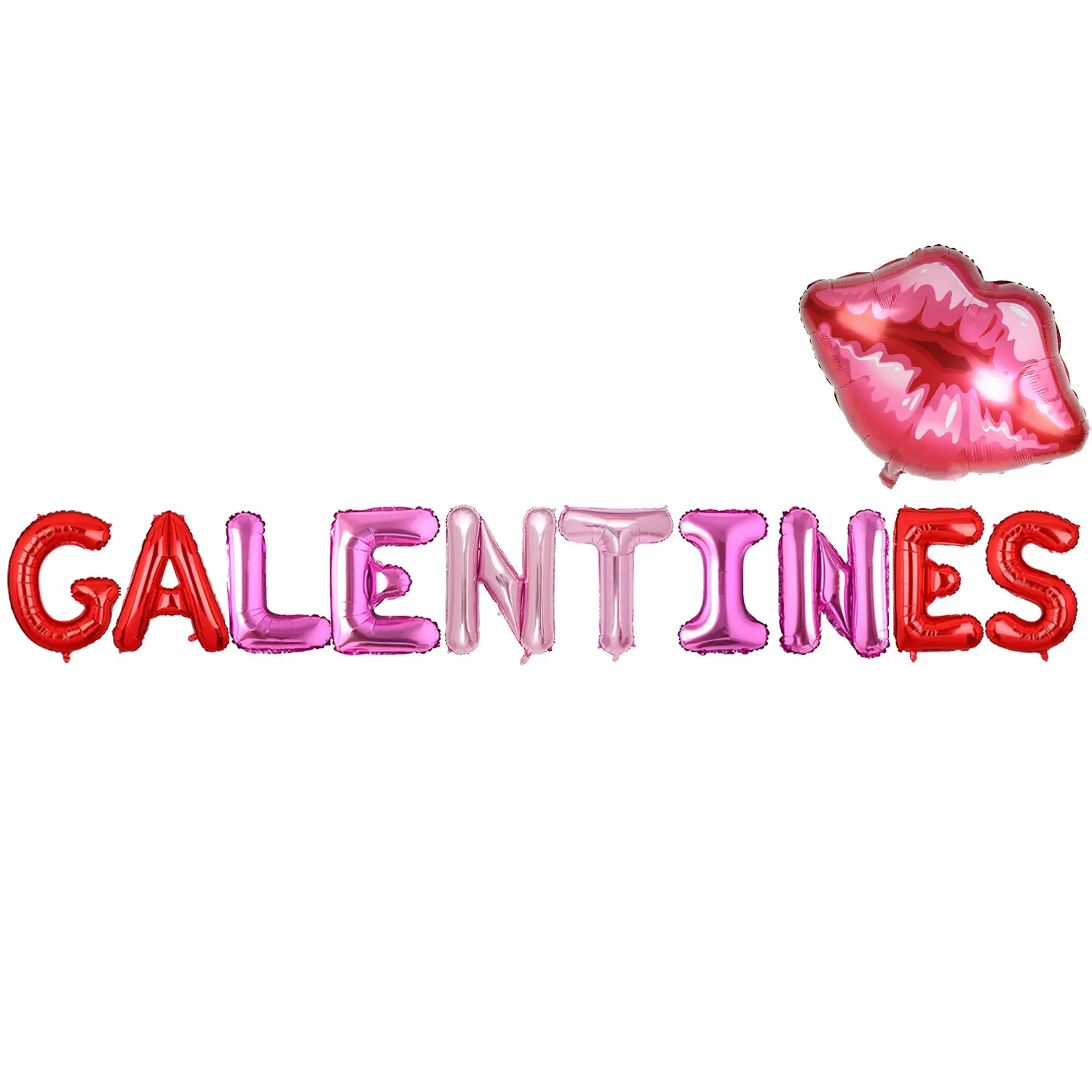 

Sursurprise-Foil Balloons for Valentine's Day, Party Decorations, Red, Pink, Glitters, Lips, Happy Valentine's Day Decor