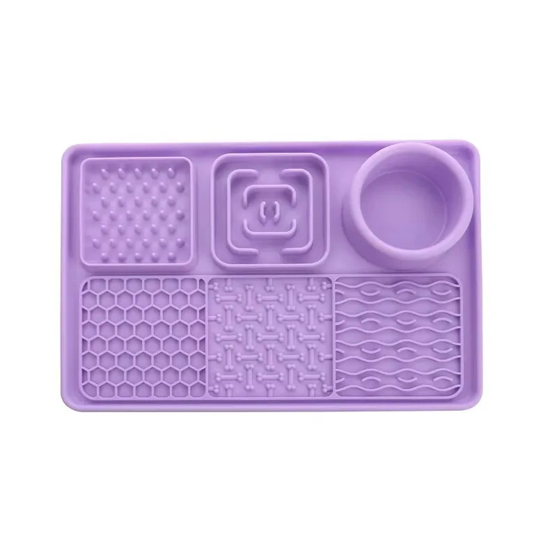 

Premium Multi-functional Silicone Licking Mat for Dogs & Cats Square Design Food-Grade Silicone Slow Feeder Bowl Suction Cup