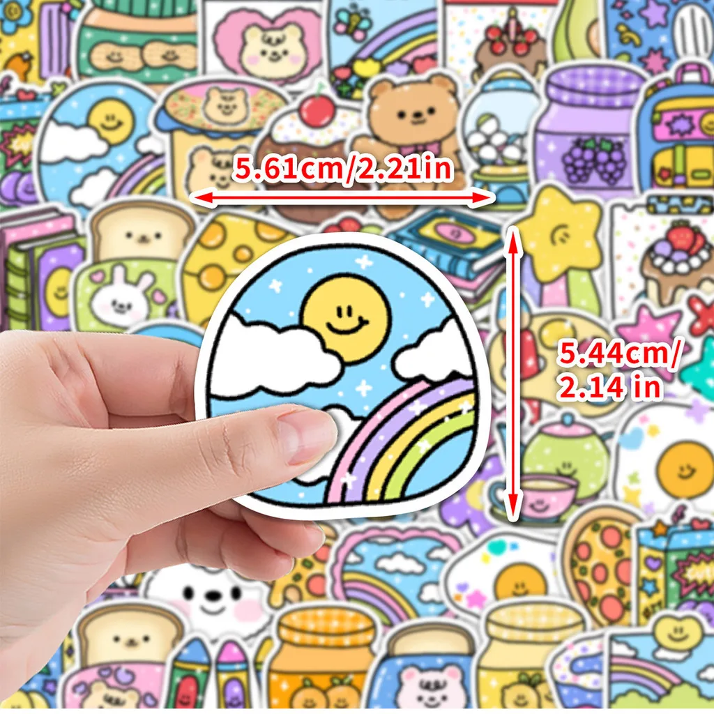 50 قطعة من ملصقات جرافيتي الرموز التعبيرية الصغيرة اللامعة - ديكور مقاوم للماء لكوب الماء والأمتعة والمزيد (متجر Anime Worlds)