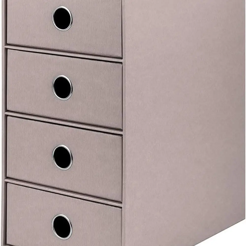 

A4 Filing Storage Box with 4 Drawer - Taupe