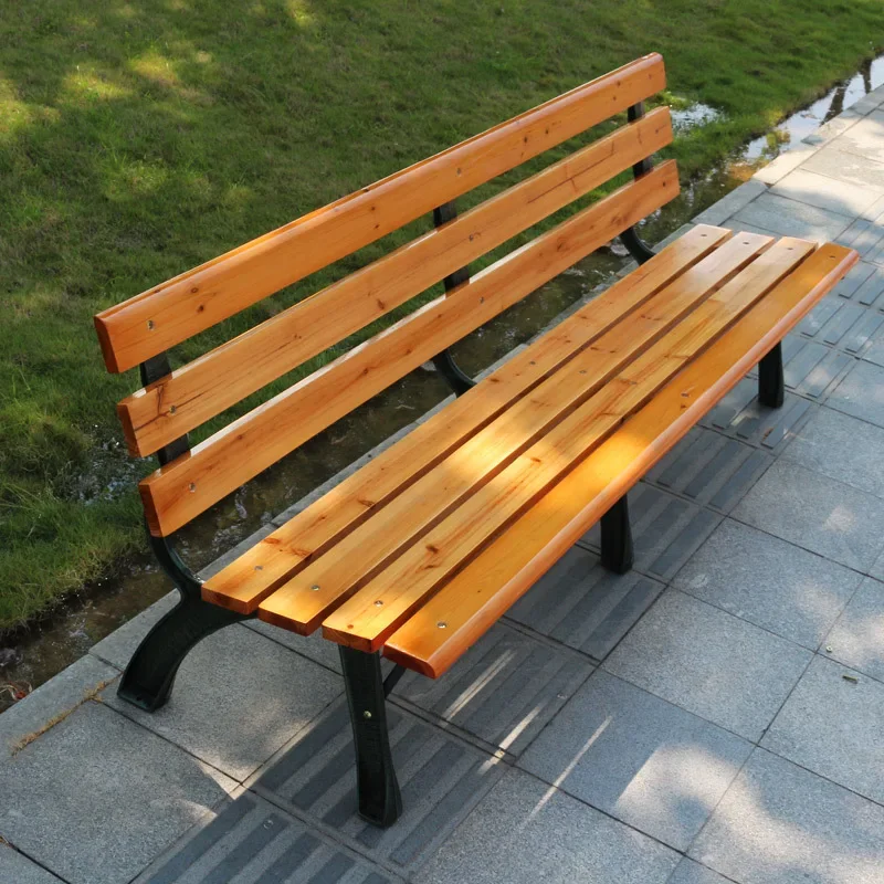 AOLIVIYA Wrought Iron Solid Wood Park Rest Seat Camping Chair Beach Picnic Chair Outdoor Garden Sun Folding Bench