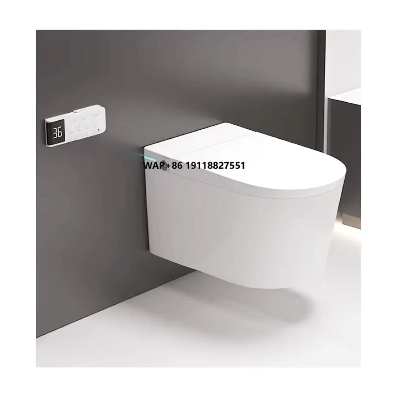 Wall Hung Mounted Smart Toilet Bidet with Remote Control Ceramic European Wash Standard Automatic WC Toilet Lid for Bathroom