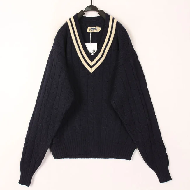 

Винтажный свободный унисекс-свитер в стиле Харадзюку, этнический стиль, с длинным рукавом, V-образным вырезом, теплый, утолщенный, осенне-зимний, для мужчин и женщин