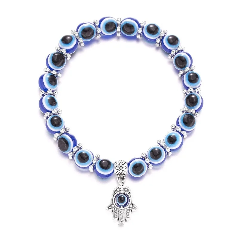 Simple Personalized Blue Evil Eye Women Bead Bracelet Handmade DIY Casual Men Lucky Bracelet