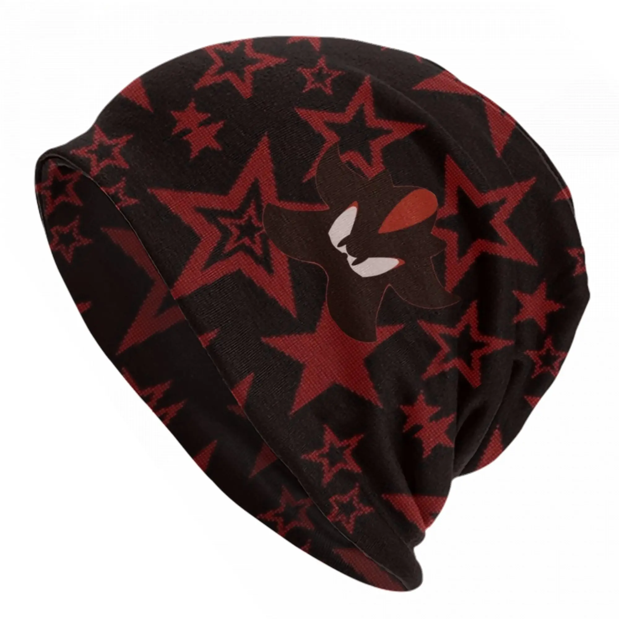 Shadow Red Black Stars Hedgehogs Cap Cartoon Vintage Unisex Outdoor Skullies Beanies Hats Spring Warm Dual-use Bonnet Hats