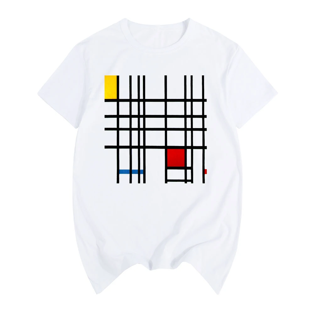 

Piet Cornelies Mondrian Summer print T-shirt Cotton Men T shirt New women TEE fashion