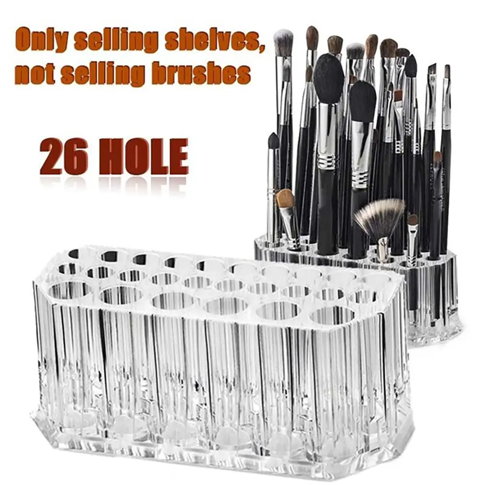 

Convenient Acrylic Pencil Shelf Lipstick Holder 26 Holes Storage Box Makeup Brush Holder Display Stand Cosmetic Organizer