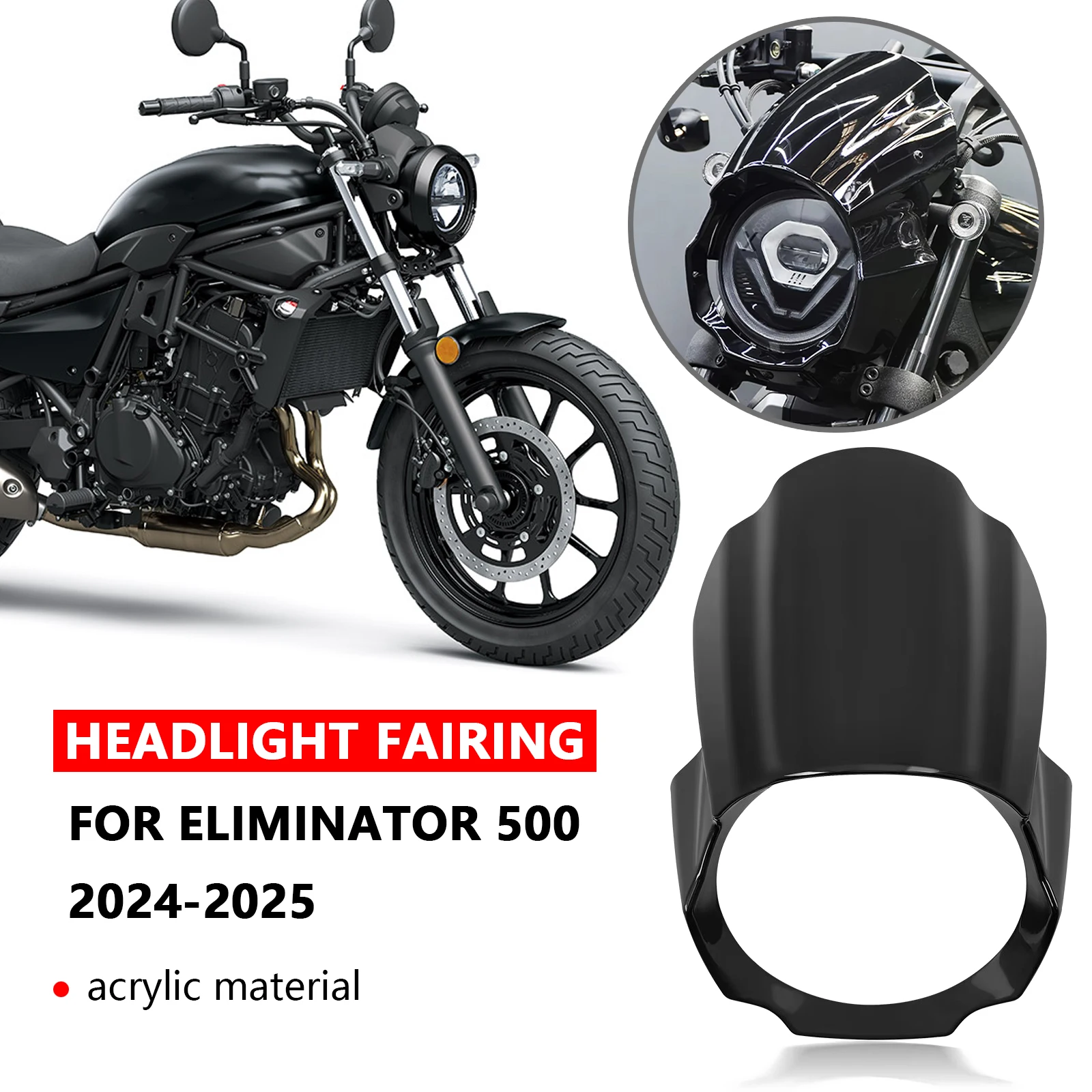 

Для Eliminator 400 450 500 2024 2025 лобовое стекло мотоцикла защитная крышка дефлектор передний обтекатель аксессуары