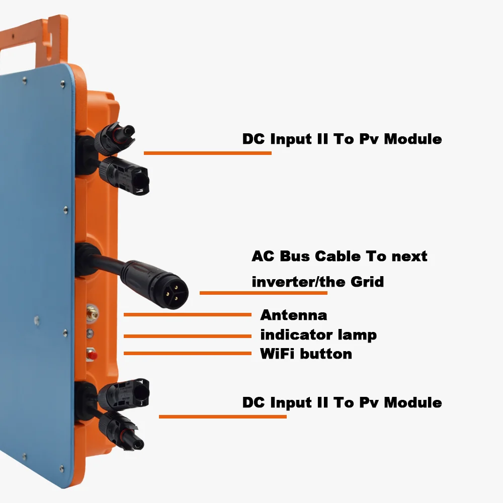 Solar grid connected micro inverter 16-60V DC 2000W For Photovoltaic Panel Grid Connected Converter MPPT With WIFI Communication