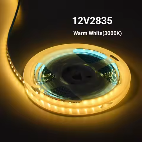 12V Led Strip Light 16.4 Feet (5m) Per Roll/32.8 Feet (10m) Per Roll, 8mm Wide, 120 Leds / m Tape Light, Under-Cabinet Light, Warm White Light 3000K2835 Led Rope Light Suitable for Bedroom, Shopping Mall Shelves, Kitchen Decoration, Office Decorative Light Strip, Holiday Light Strip (No Power Supply)