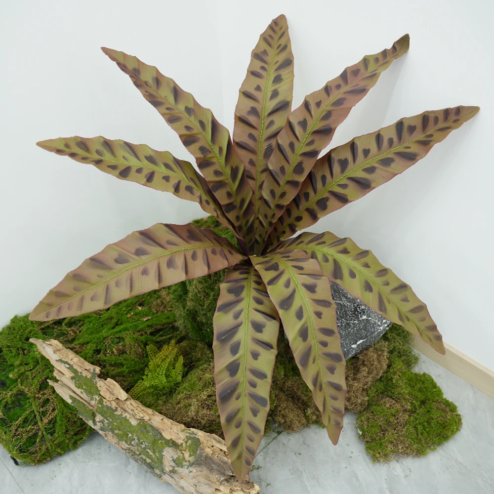 Lot de 3 feuilles d'agave artificielles super grandes, aspect réaliste, feuilles vertes, feuilles de fougère, plantes artificielles pour l'extérieur et l'intérieur, pour la décoration du jardin et de la maison