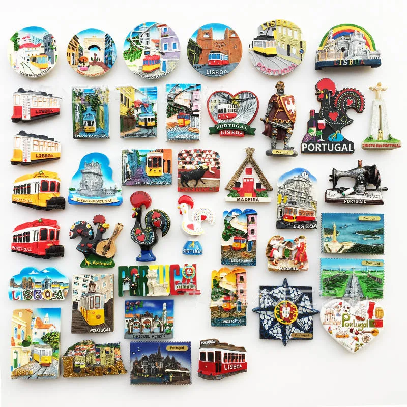 

Portugal World Country Magnetic Magnets for Refrigerator Decor Fridge Magnet Stickers Resin Painted Handicraft Souvenir Gifts