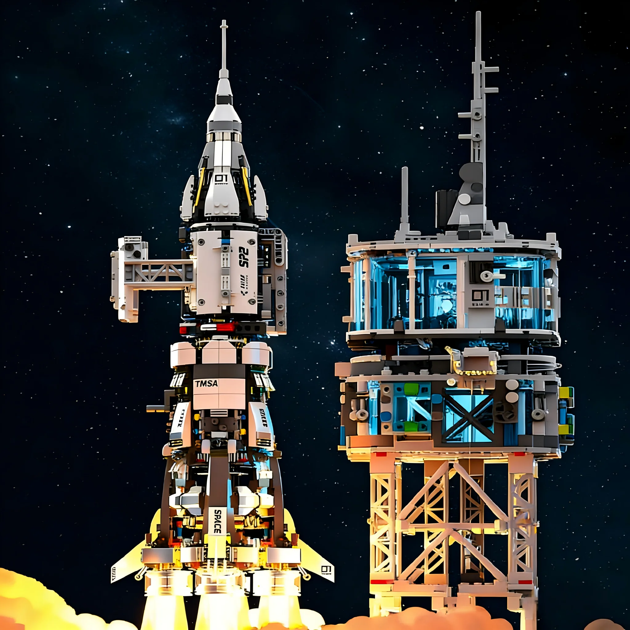 

Space Rocket Launch Base Construction Puzzle Toy for Boys, High-Difficulty Large Building Blocks, STEM, Ages 8+ Birthday Gift